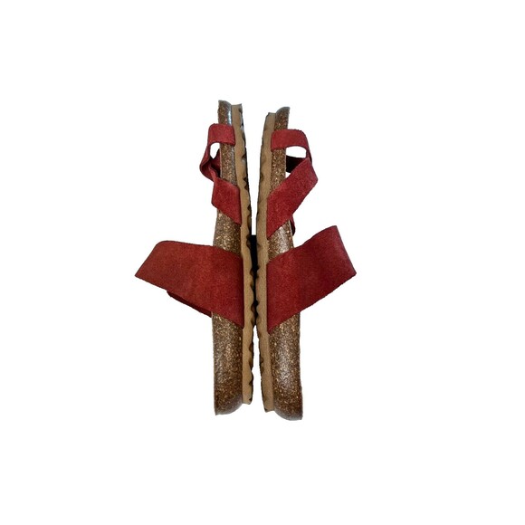 Yokono Womens Strappy Suede Sandals Cayenne Orange Size 7.5 Made In Spain - Picture 4 of 14